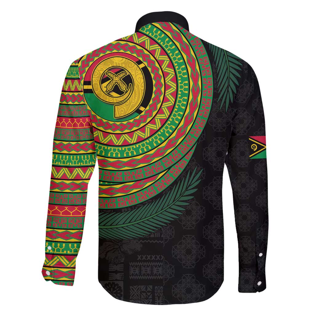 Vanuatu Tribal Tattoo with Namele Leaves Family Matching Tank Maxi Dress and Hawaiian Shirt