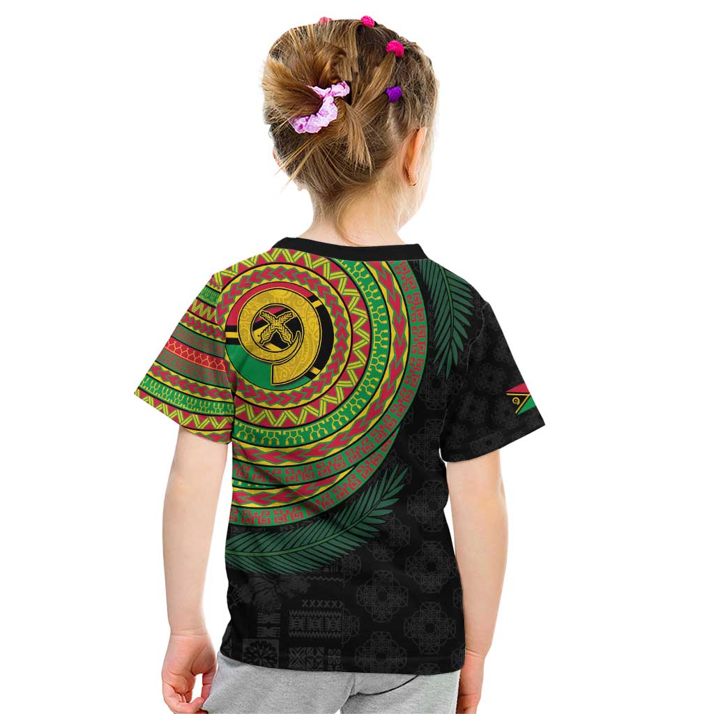 Vanuatu Tribal Tattoo with Namele Leaves Kid T Shirt