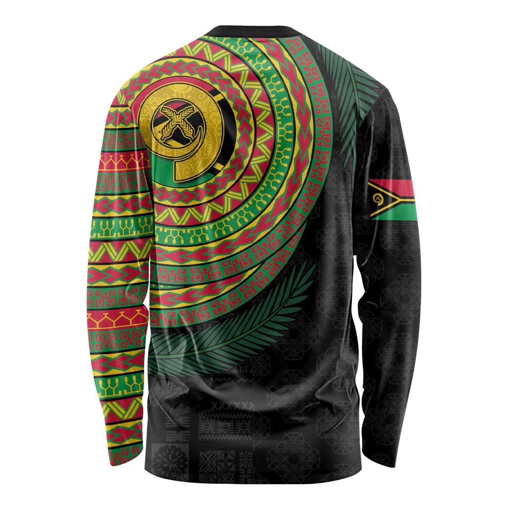 Vanuatu Tribal Tattoo with Namele Leaves Long Sleeve Shirt
