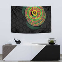 Vanuatu Tribal Tattoo with Namele Leaves Tapestry