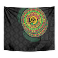 Vanuatu Tribal Tattoo with Namele Leaves Tapestry