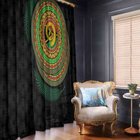 Vanuatu Tribal Tattoo with Namele Leaves Window Curtain