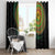 Vanuatu Tribal Tattoo with Namele Leaves Window Curtain