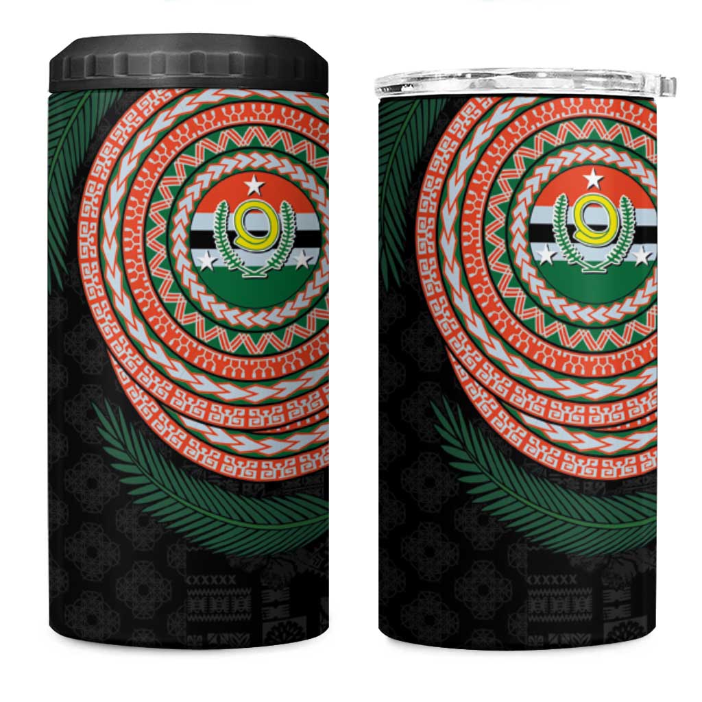 Penama Tribal Tattoo with Namele Leaves 4 in 1 Can Cooler Tumbler