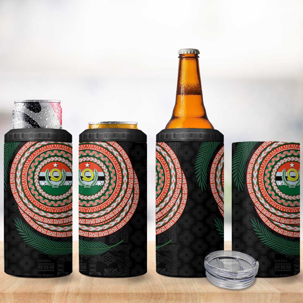 Penama Tribal Tattoo with Namele Leaves 4 in 1 Can Cooler Tumbler