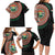 Penama Tribal Tattoo with Namele Leaves Family Matching Long Sleeve Bodycon Dress and Hawaiian Shirt