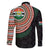 Penama Tribal Tattoo with Namele Leaves Family Matching Long Sleeve Bodycon Dress and Hawaiian Shirt