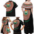 Penama Tribal Tattoo with Namele Leaves Family Matching Off Shoulder Maxi Dress and Hawaiian Shirt