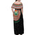 Penama Tribal Tattoo with Namele Leaves Family Matching Off Shoulder Maxi Dress and Hawaiian Shirt