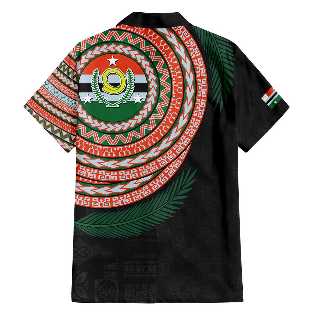 Penama Tribal Tattoo with Namele Leaves Family Matching Puletasi and Hawaiian Shirt LT03 - Polynesian Pride