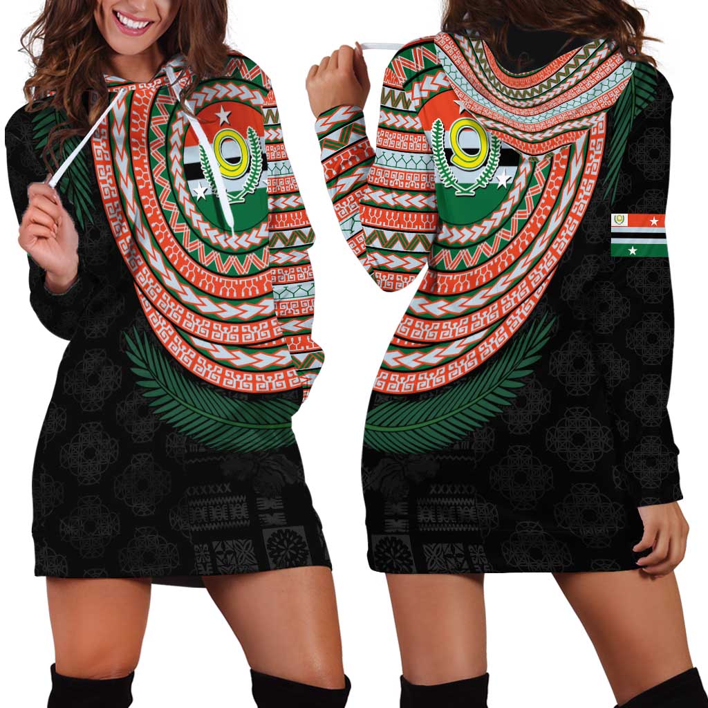 Penama Tribal Tattoo with Namele Leaves Hoodie Dress