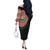 Penama Tribal Tattoo with Namele Leaves Off The Shoulder Long Sleeve Dress