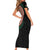 Penama Tribal Tattoo with Namele Leaves Short Sleeve Bodycon Dress
