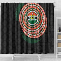Penama Tribal Tattoo with Namele Leaves Shower Curtain