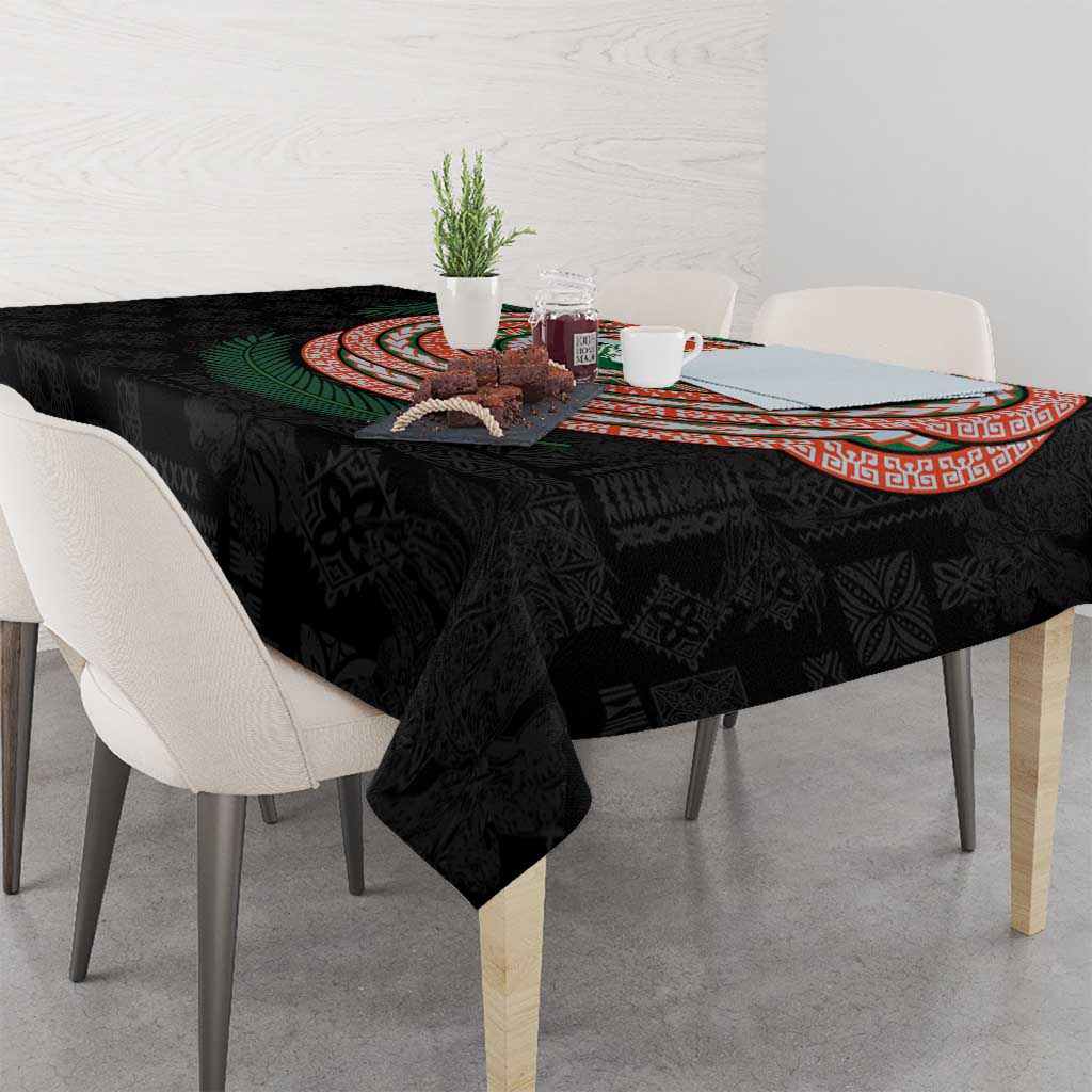 Penama Tribal Tattoo with Namele Leaves Tablecloth