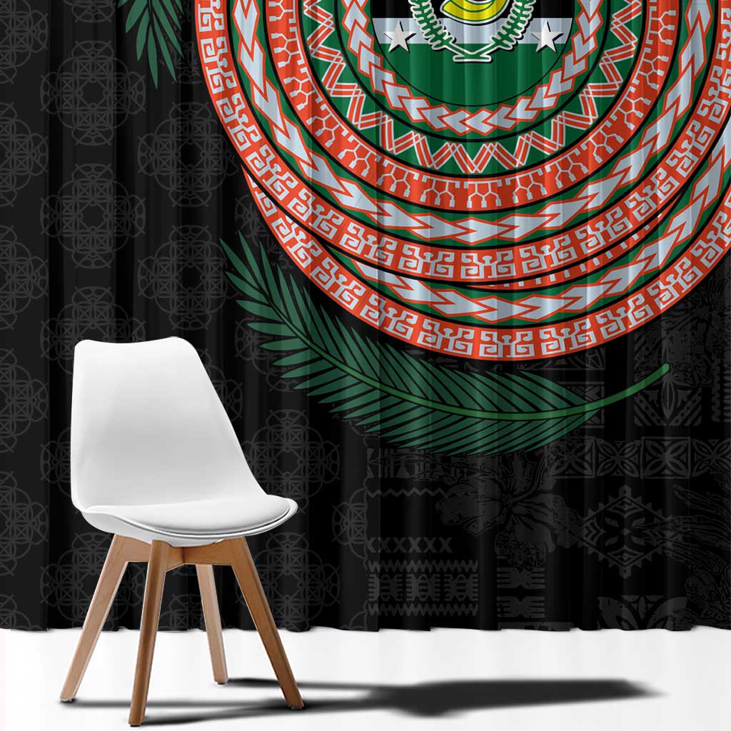 Penama Tribal Tattoo with Namele Leaves Window Curtain