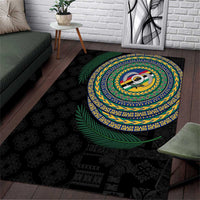 Torba Tribal Tattoo with Namele Leaves Area Rug