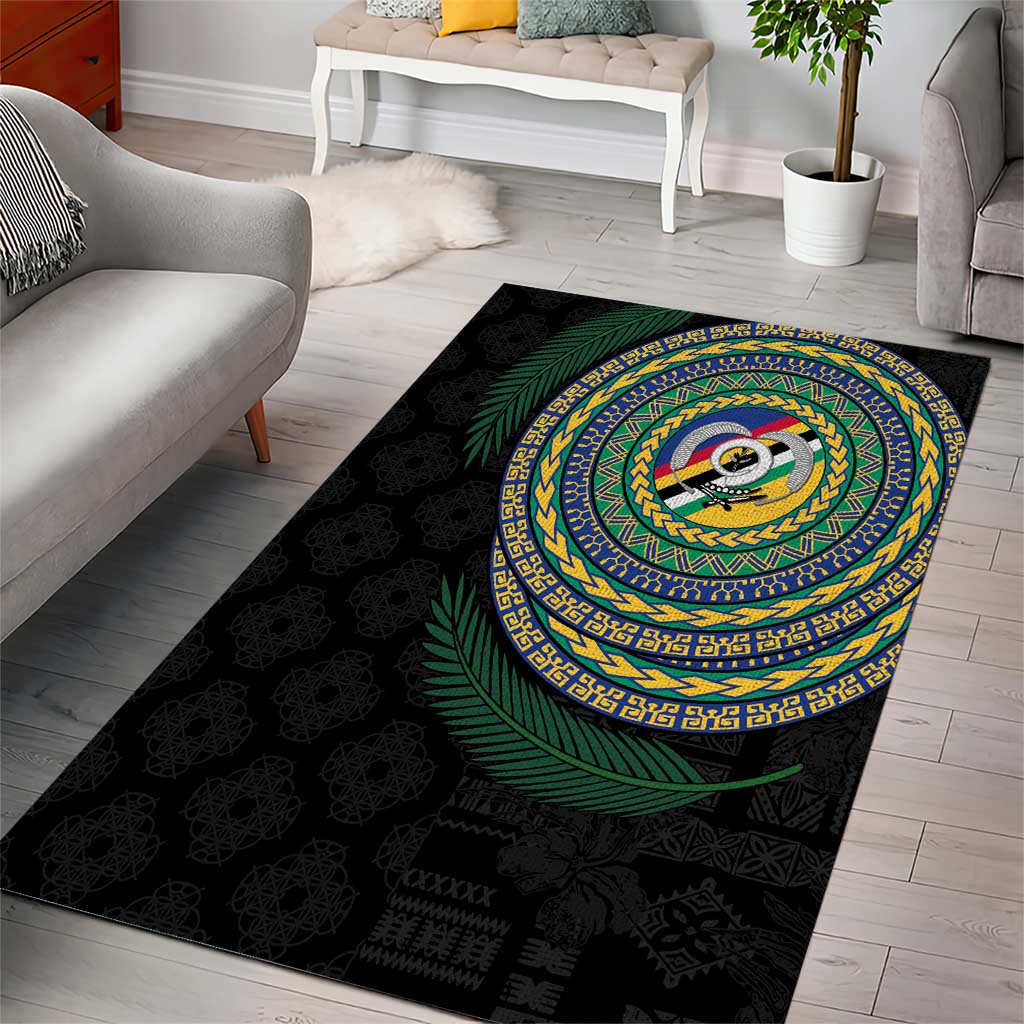 Torba Tribal Tattoo with Namele Leaves Area Rug