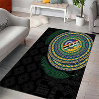 Torba Tribal Tattoo with Namele Leaves Area Rug