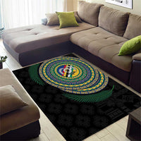 Torba Tribal Tattoo with Namele Leaves Area Rug
