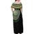 Torba Tribal Tattoo with Namele Leaves Family Matching Off Shoulder Maxi Dress and Hawaiian Shirt