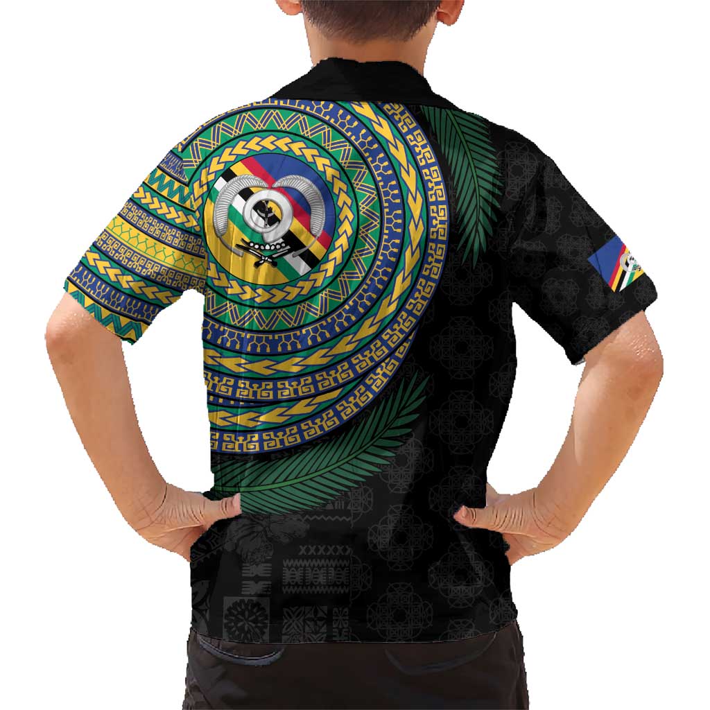 Torba Tribal Tattoo with Namele Leaves Family Matching Short Sleeve Bodycon Dress and Hawaiian Shirt LT03 - Polynesian Pride