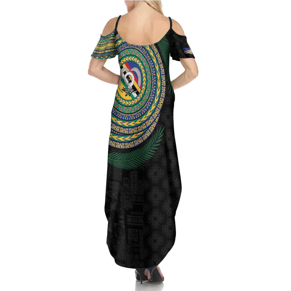 Torba Tribal Tattoo with Namele Leaves Family Matching Summer Maxi Dress and Hawaiian Shirt