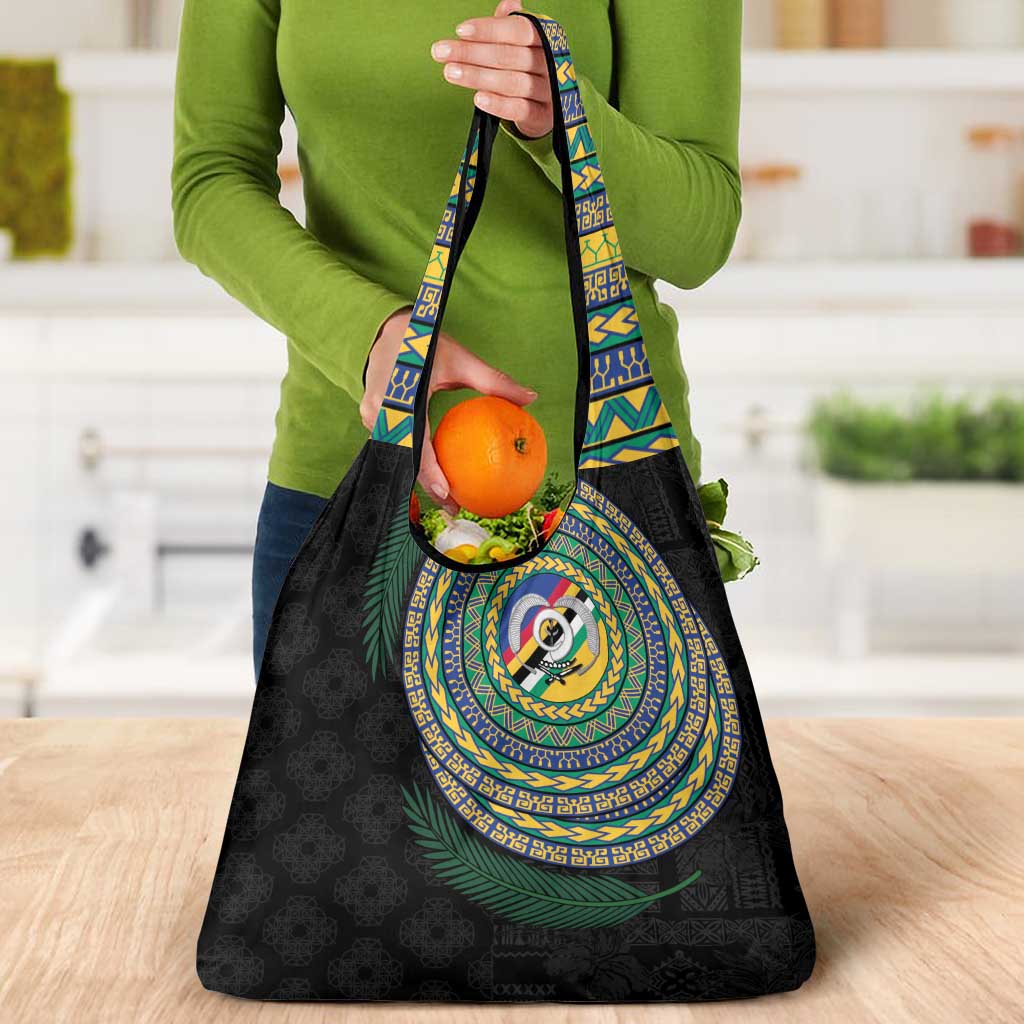 Torba Tribal Tattoo with Namele Leaves Grocery Bag