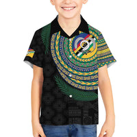 Torba Tribal Tattoo with Namele Leaves Kid Hawaiian Shirt