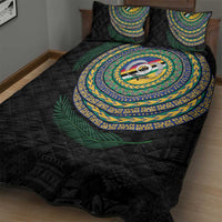 Torba Tribal Tattoo with Namele Leaves Quilt Bed Set