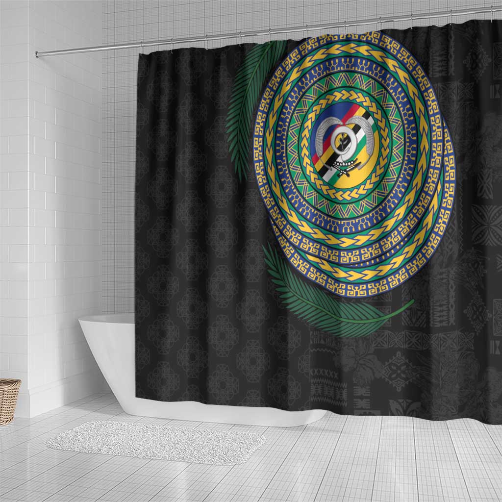 Torba Tribal Tattoo with Namele Leaves Shower Curtain