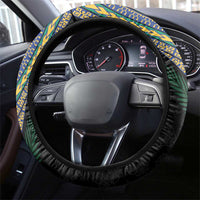 Torba Tribal Tattoo with Namele Leaves Steering Wheel Cover