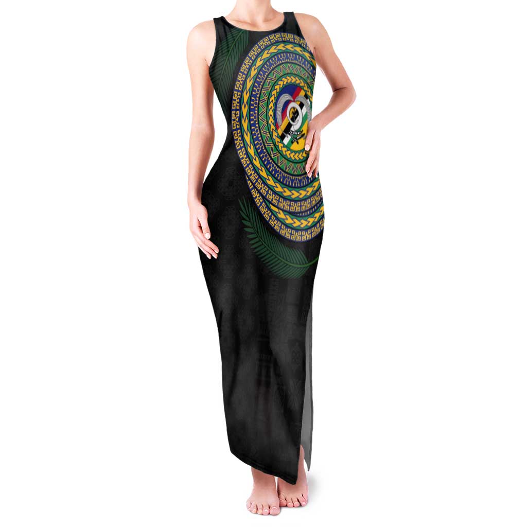 Torba Tribal Tattoo with Namele Leaves Tank Maxi Dress