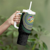 Torba Tribal Tattoo with Namele Leaves Tumbler With Handle