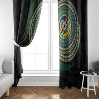 Torba Tribal Tattoo with Namele Leaves Window Curtain