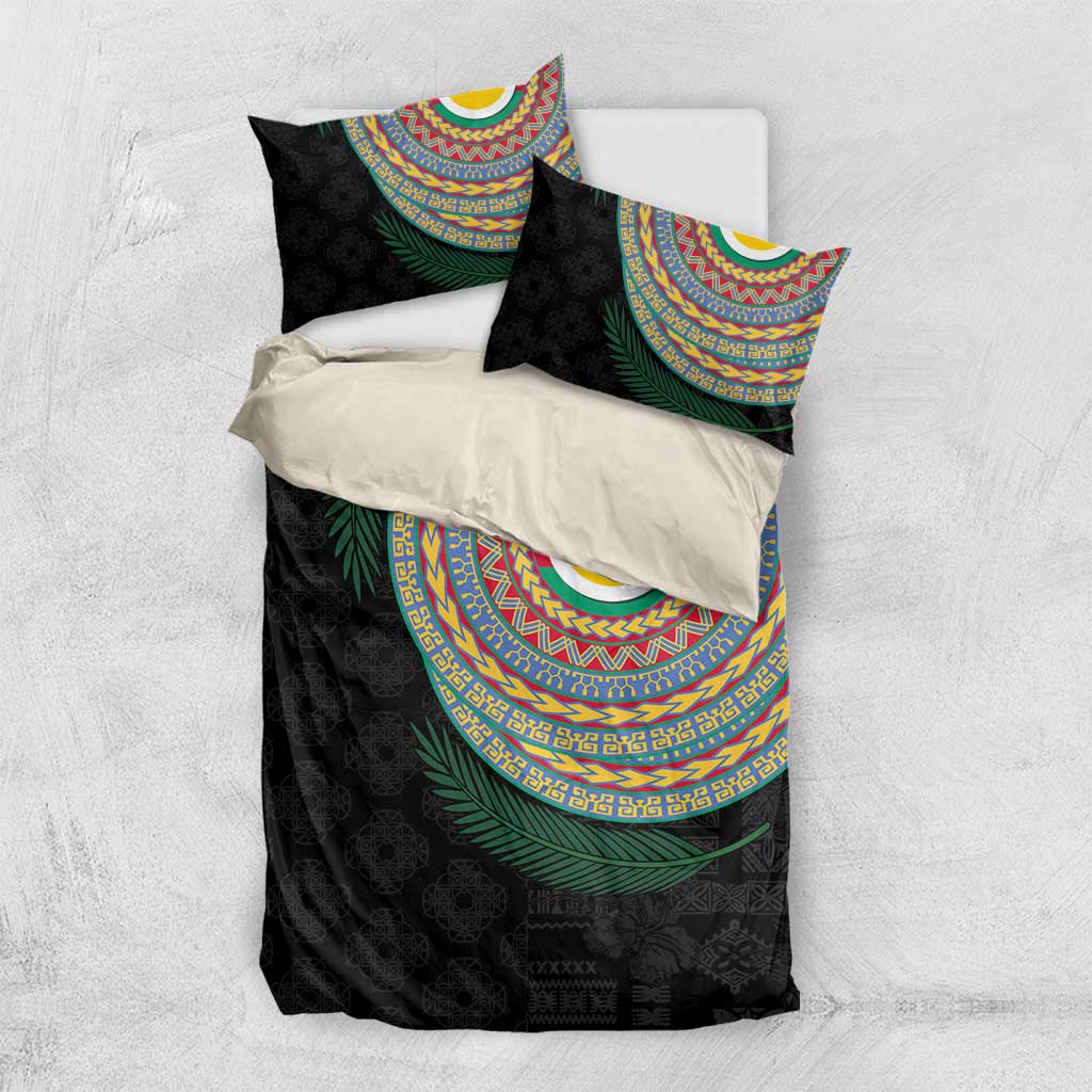 Shefa Tribal Tattoo with Namele Leaves Bedding Set
