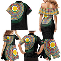 Shefa Tribal Tattoo with Namele Leaves Family Matching Mermaid Dress and Hawaiian Shirt LT03 - Polynesian Pride