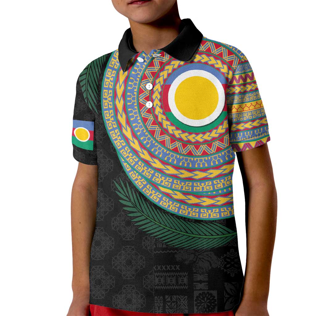 Shefa Tribal Tattoo with Namele Leaves Kid Polo Shirt