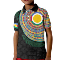 Shefa Tribal Tattoo with Namele Leaves Kid Polo Shirt