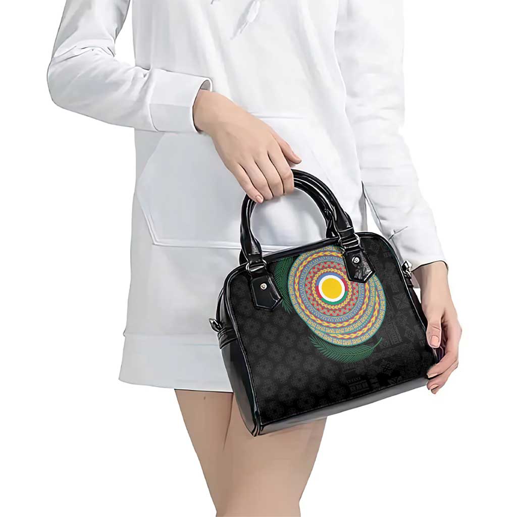 Shefa Tribal Tattoo with Namele Leaves Shoulder Handbag