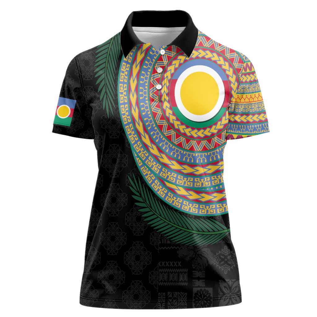 Shefa Tribal Tattoo with Namele Leaves Women Polo Shirt