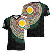 Shefa Tribal Tattoo with Namele Leaves Women V-Neck T-Shirt