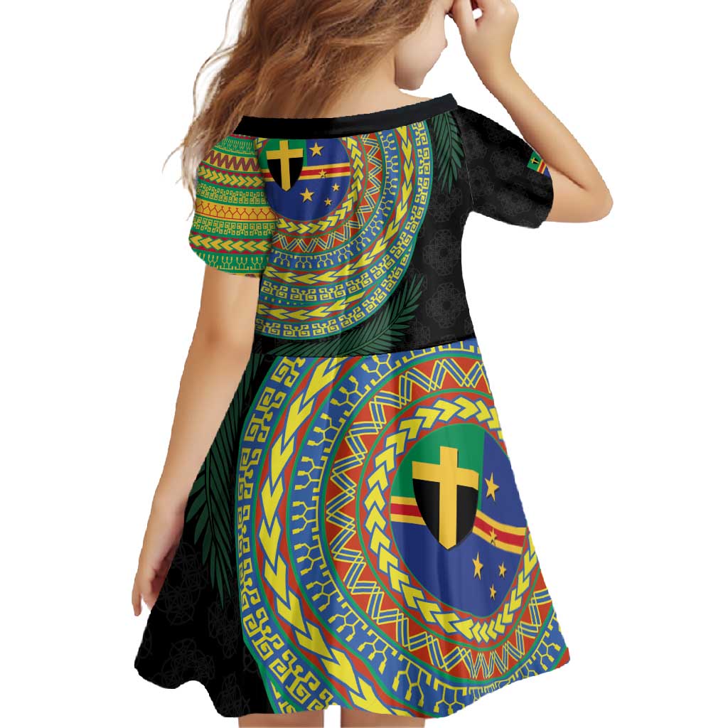 Tafea Tribal Tattoo with Namele Leaves Family Matching Long Sleeve Bodycon Dress and Hawaiian Shirt LT03 - Polynesian Pride