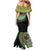 Tafea Tribal Tattoo with Namele Leaves Family Matching Mermaid Dress and Hawaiian Shirt