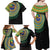Tafea Tribal Tattoo with Namele Leaves Family Matching Off Shoulder Maxi Dress and Hawaiian Shirt
