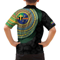 Tafea Tribal Tattoo with Namele Leaves Family Matching Puletasi and Hawaiian Shirt LT03 - Polynesian Pride