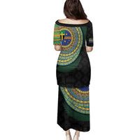 Tafea Tribal Tattoo with Namele Leaves Family Matching Puletasi and Hawaiian Shirt LT03 - Polynesian Pride