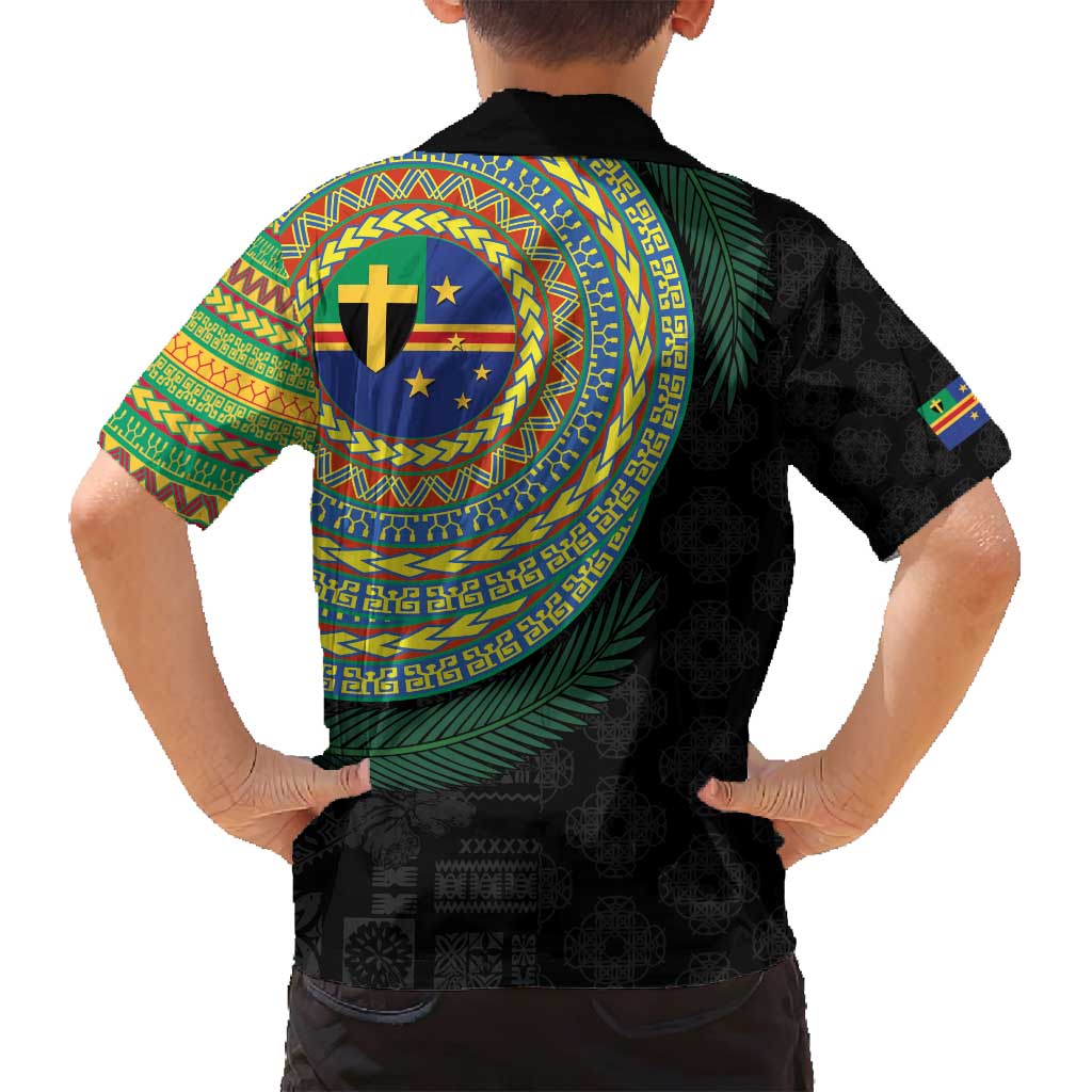 Tafea Tribal Tattoo with Namele Leaves Family Matching Summer Maxi Dress and Hawaiian Shirt LT03 - Polynesian Pride