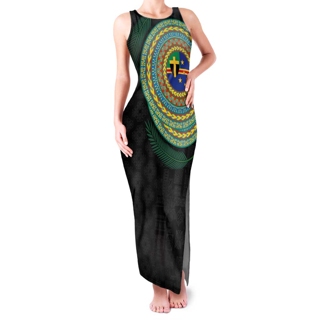 Tafea Tribal Tattoo with Namele Leaves Family Matching Tank Maxi Dress and Hawaiian Shirt
