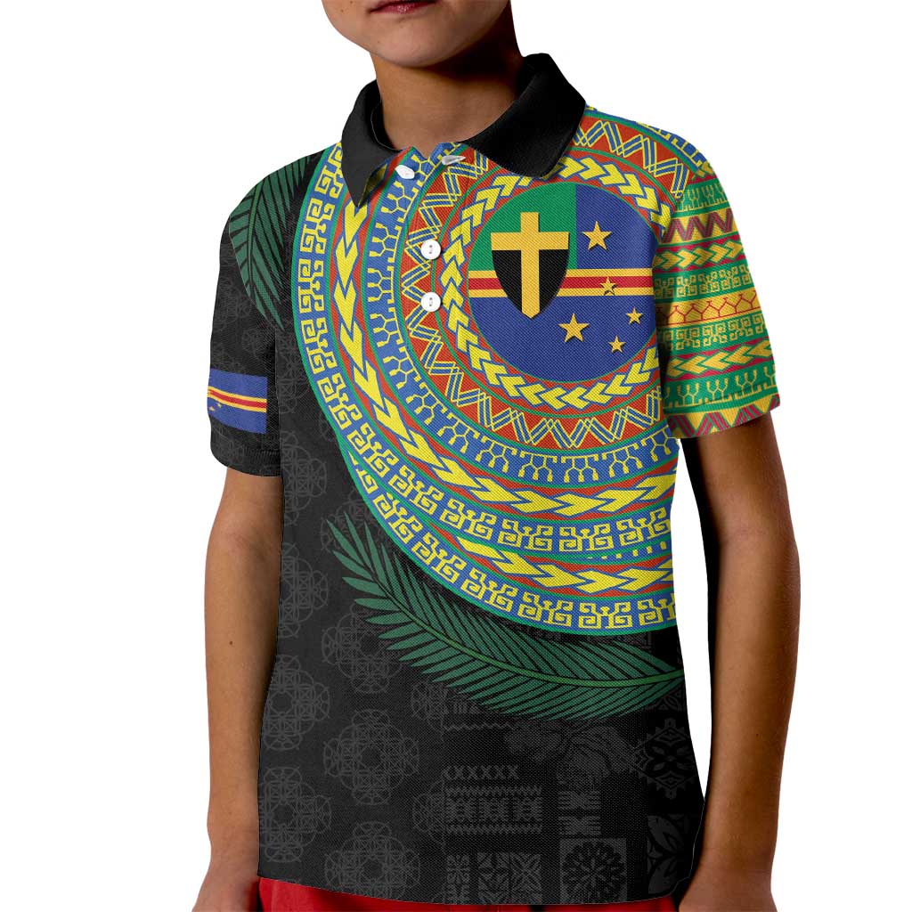 Tafea Tribal Tattoo with Namele Leaves Kid Polo Shirt
